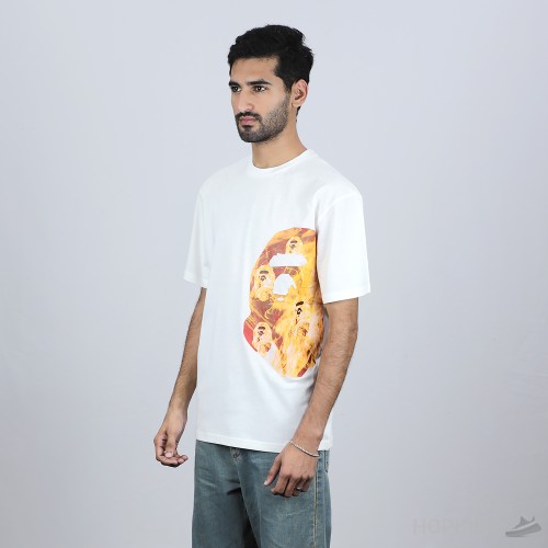 Bape On Fire White T-Shirt