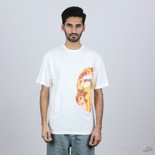 Bape On Fire White T-Shirt