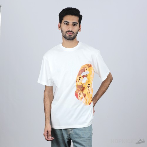 Bape On Fire White T-Shirt