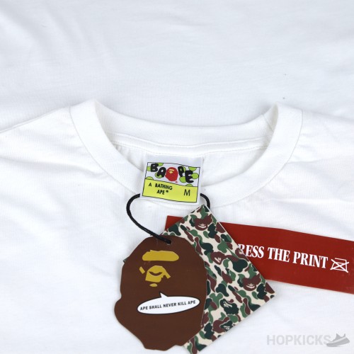 Bape On Fire White T-Shirt