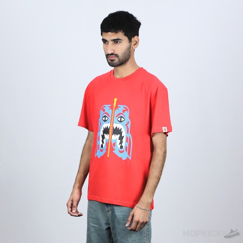 Bape Blue Shark Red T-Shirt