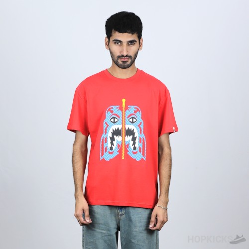 Bape Blue Shark Red T-Shirt