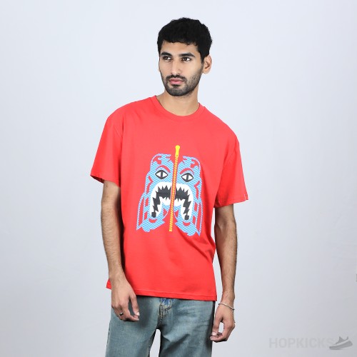 Bape Blue Shark Red T-Shirt