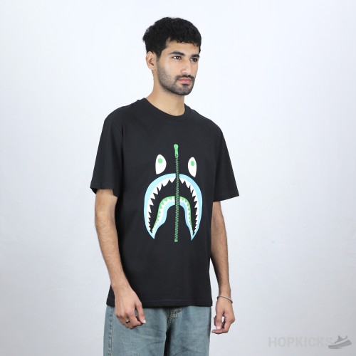 Bape Zip Shark Face Black T-Shirt