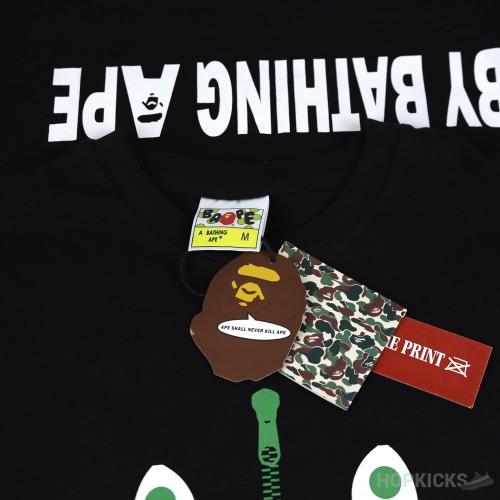 Bape Zip Shark Face Black T-Shirt