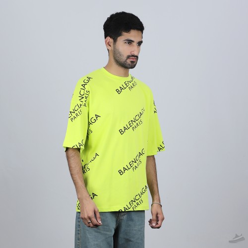 Balenciaga Paris Oversized Neon T-Shirt