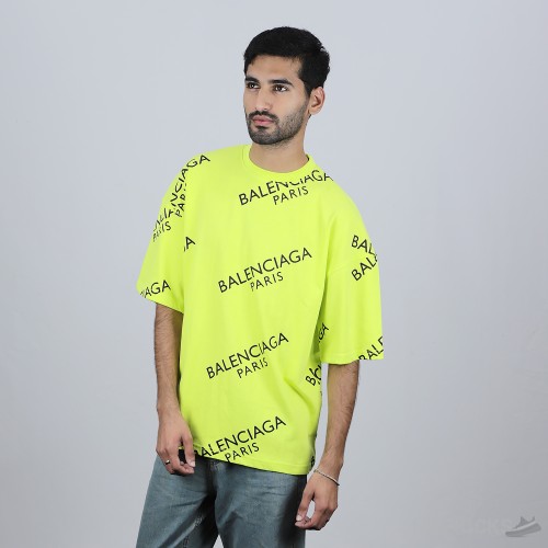 Balenciaga Paris Oversized Neon T-Shirt