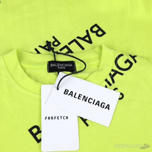 Balenciaga Paris Oversized Neon T-Shirt