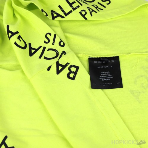 Balenciaga Paris Oversized Neon T-Shirt