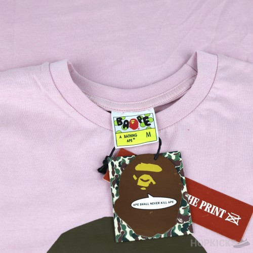 Bape Classic Logo Brown Pink T-Shirt