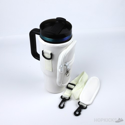 Stanley Bottle Cover With Phone Pocket White Color