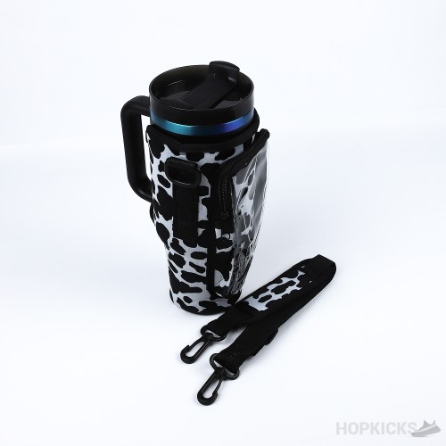 Cow Print Water Bottle Carrier Bag With Phone Pocket For Stanley Bottle