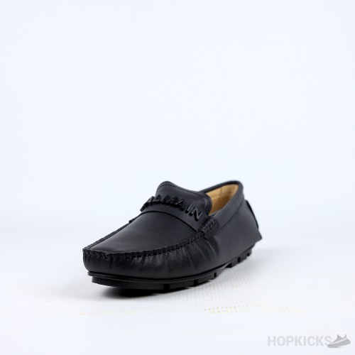 Balmain Logo-Plaque Calf Leather Loafers