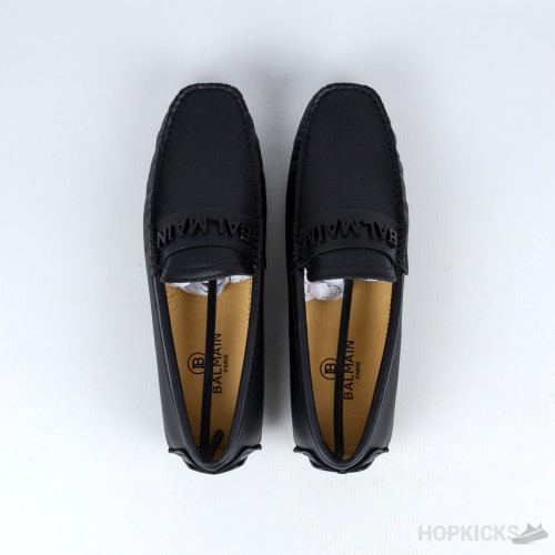 Balmain Logo-Plaque Calf Leather Loafers