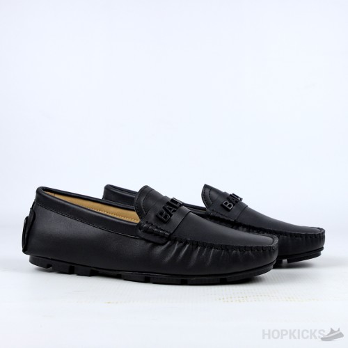 Balmain Logo-Plaque Calf Leather Loafers