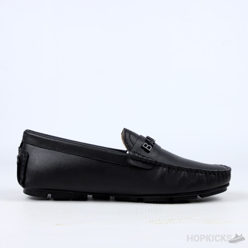 Balmain Logo-Plaque Calf Leather Loafers