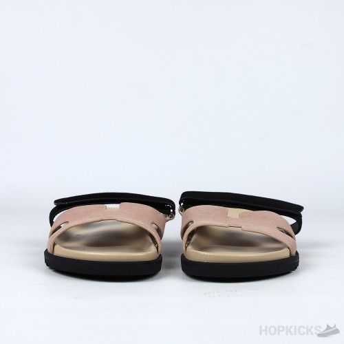 Hermes Chypre Sandals Rose Perle / Noir