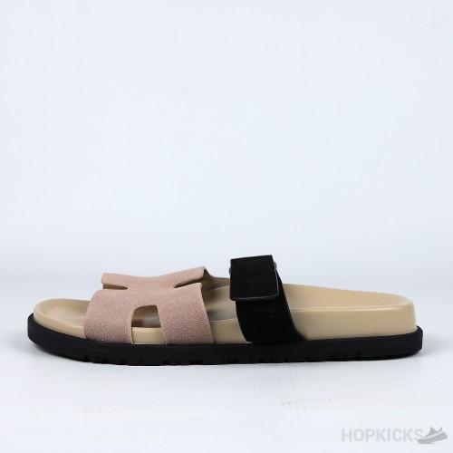 Hermes Chypre Sandals Rose Perle / Noir