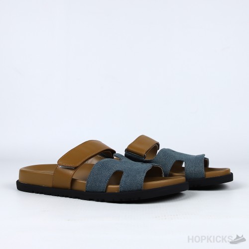 Hermes Chypre Sandal Brown / Denim