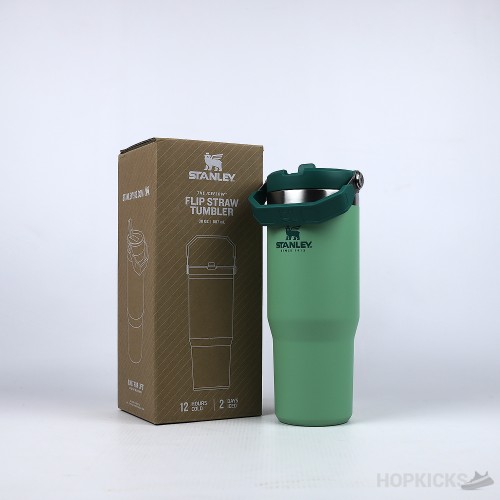 Stanley Classic Iceflow Flip Straw Tumbler Dark Green (887mL) (Dot Perfect)