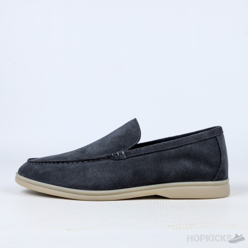 Loro Piana Summer Walk Loafers Suede Blue