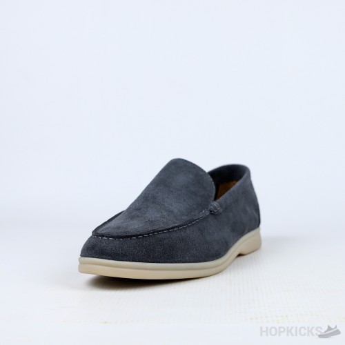 Loro Piana Summer Walk Loafers Suede Blue