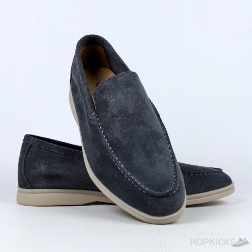 Loro Piana Summer Walk Loafers Suede Blue