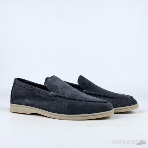 Loro Piana Summer Walk Loafers Suede Blue