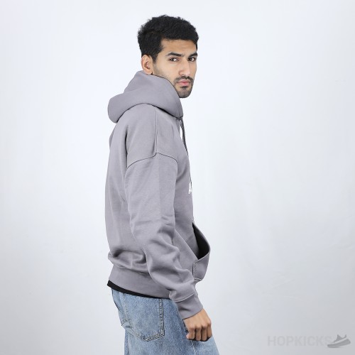 Bale*ciaga Front Side Printed Grey Hoodie