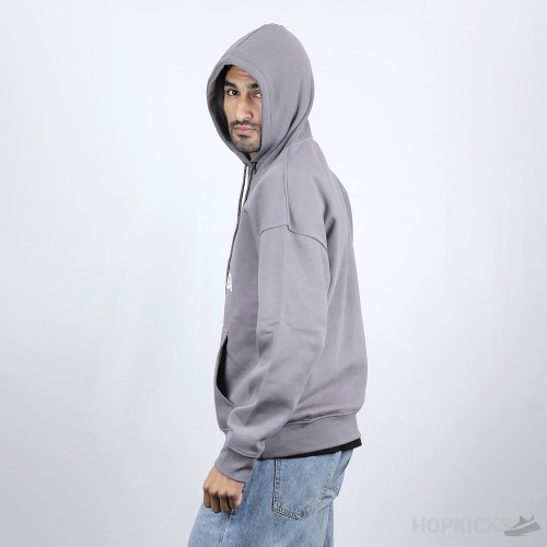 Bale*ciaga Front Side Printed Grey Hoodie