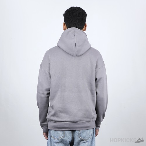 Bale*ciaga Front Side Printed Grey Hoodie