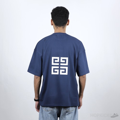 Givenchy Front Side Printed Blue T-Shirt