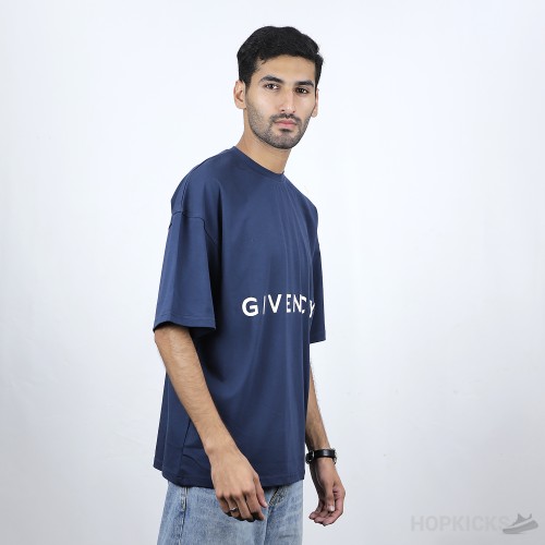 Givenchy Front Side Printed Blue T-Shirt