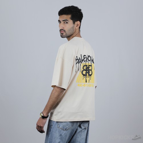 Bale*ciaga Skin T-Shirt Yellow Print