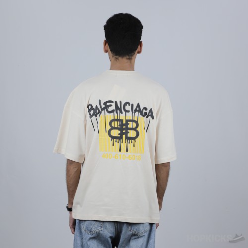 Bale*ciaga Skin T-Shirt Yellow Print