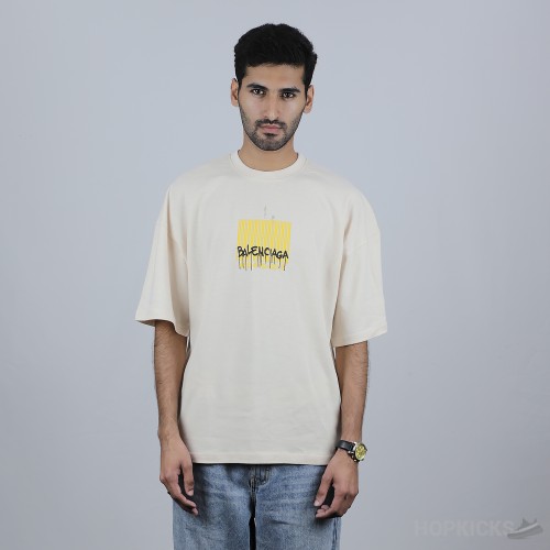 Bale*ciaga Skin T-Shirt Yellow Print