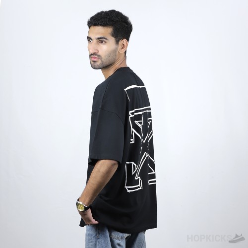 Off White Outline Arrow T-Shirt Black White