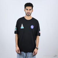 Bale*ciaga x Nasa Oversized Black T-Shirt