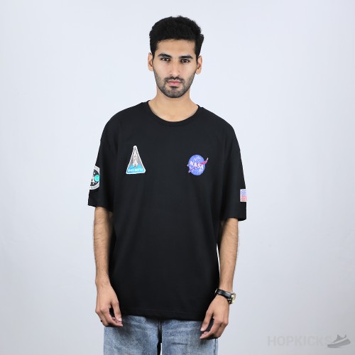 Bale*ciaga x Nasa Oversized Black T-Shirt