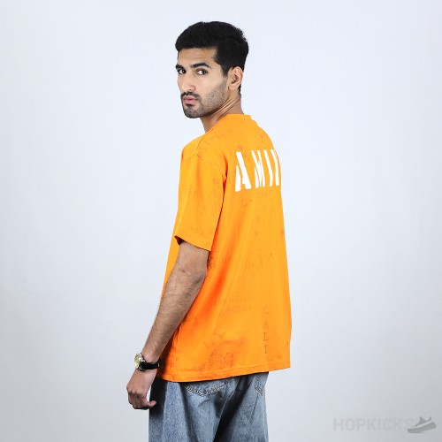 Amiri Army Stencil Tee Orange