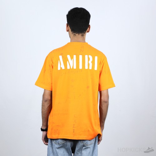 Amiri Army Stencil Tee Orange