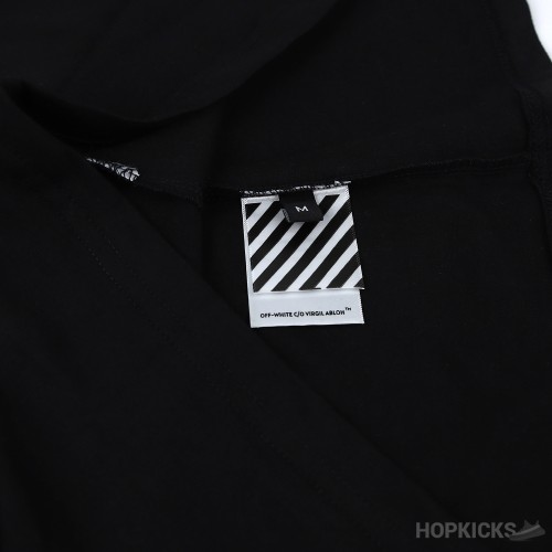 Off-White Crew Neck T-Shirt With Back Arrow Embroidery