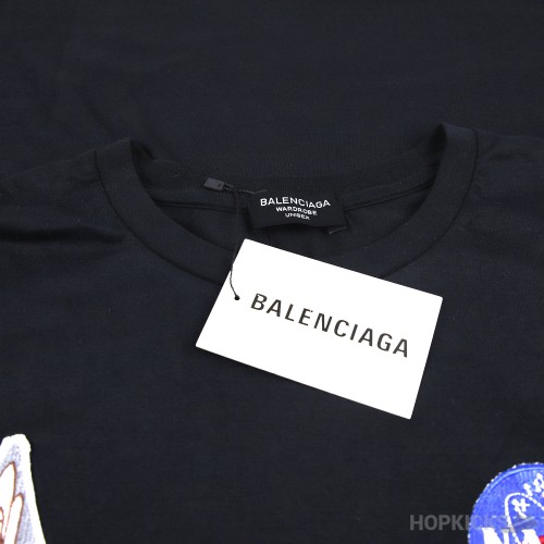 Bale*ciaga x Nasa Oversized Black T-Shirt