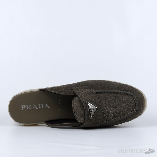 Prada Suede Sabots Gravel Gray (Premium Plus Batch)