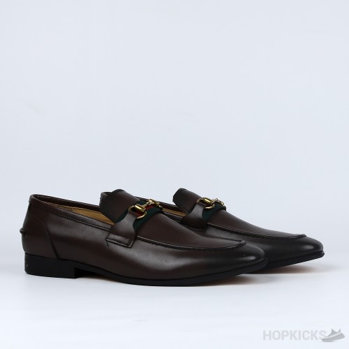 Gucci Elanor Leather Horsebit Loafer Brown (Dot Perfect)