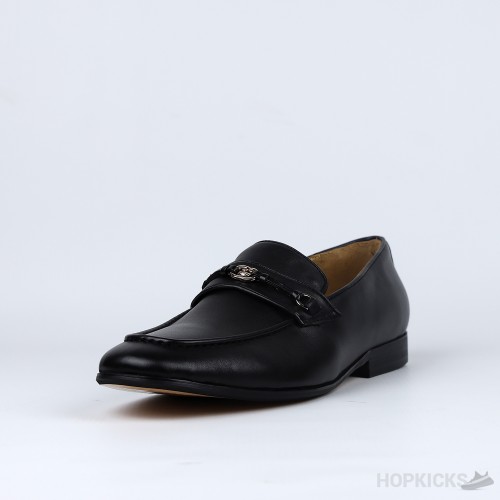 Gucci Black Leather Interlocking G Loafers (Dot Perfect)