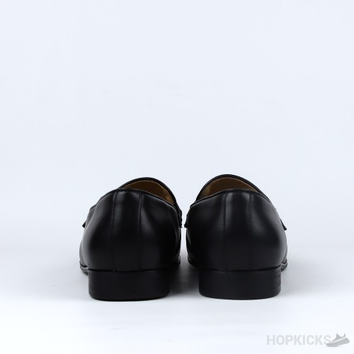 Gucci Black Leather Interlocking G Loafers (Dot Perfect)