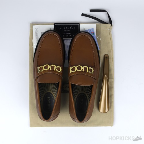 Gucci Cara Logo Brown Loafer (Dot Perfect)