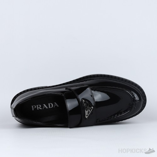 Prada Shoes Chocolate Brushed Leather Loafers Glossy (Premium Plus Batch)