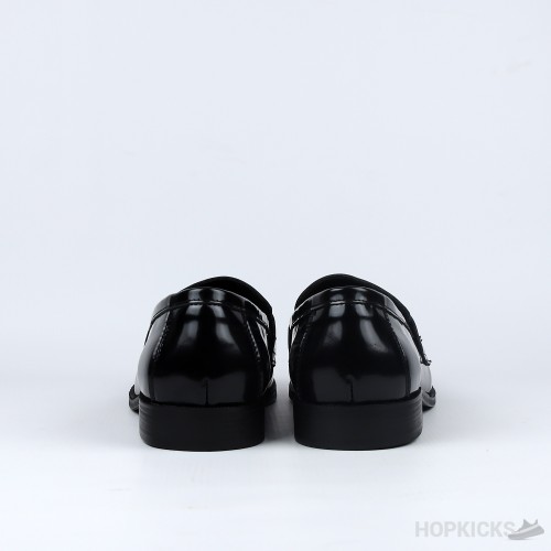 Prada Penny Leather Black Loafers (Dot Perfect)